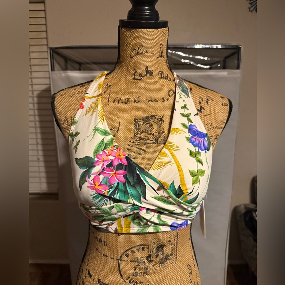 Floral Halter Neck Swim Women's Top